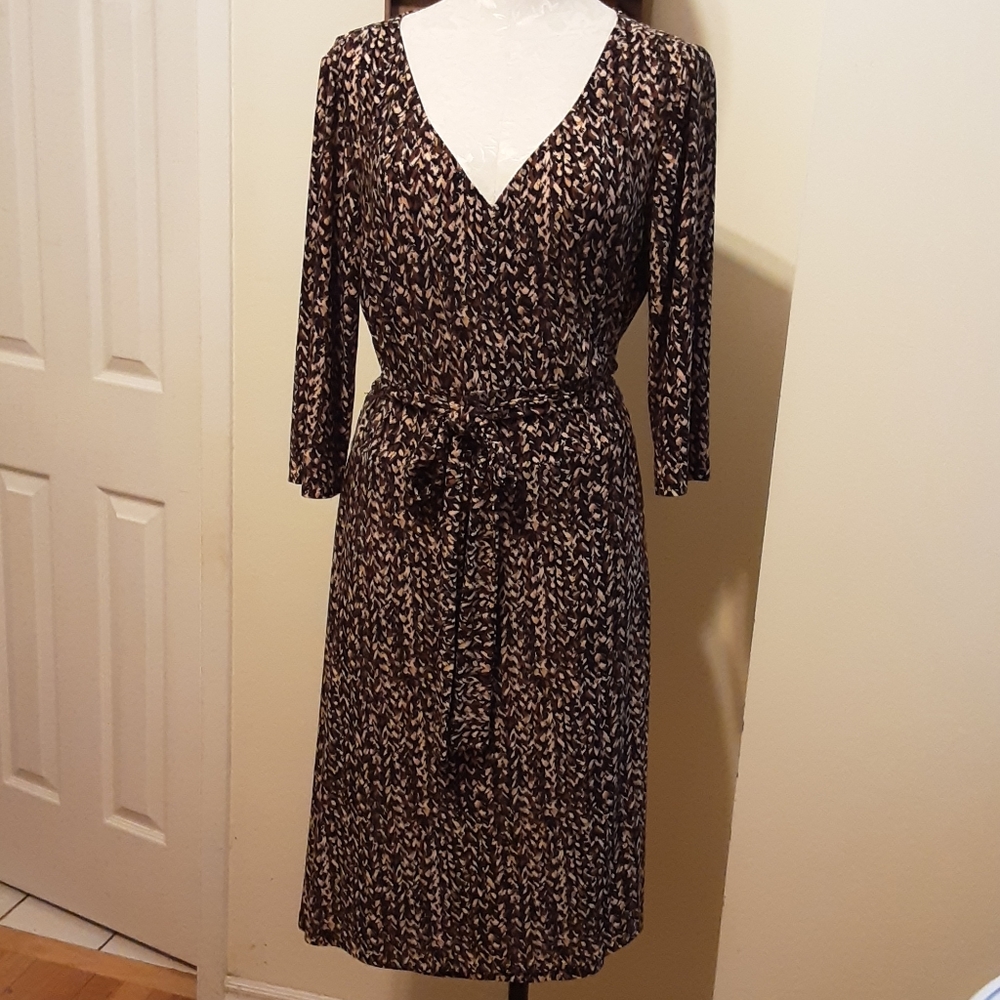 Jones New York Dress Print Wrap Dress, Size XL